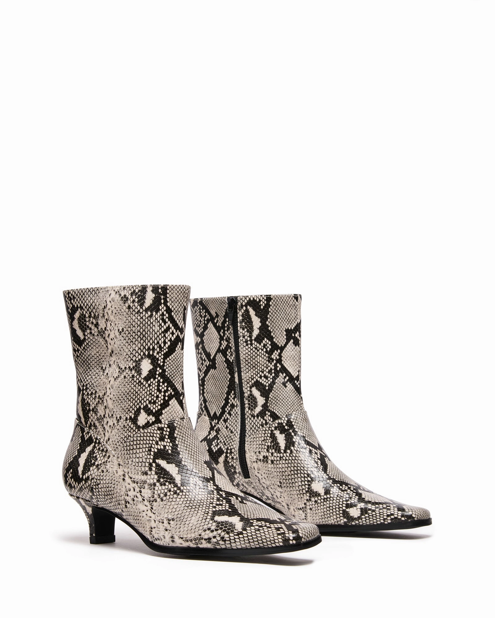 Celebrities Wearing Ankle Boots Shade Black/White Snake *FINAL SALE*