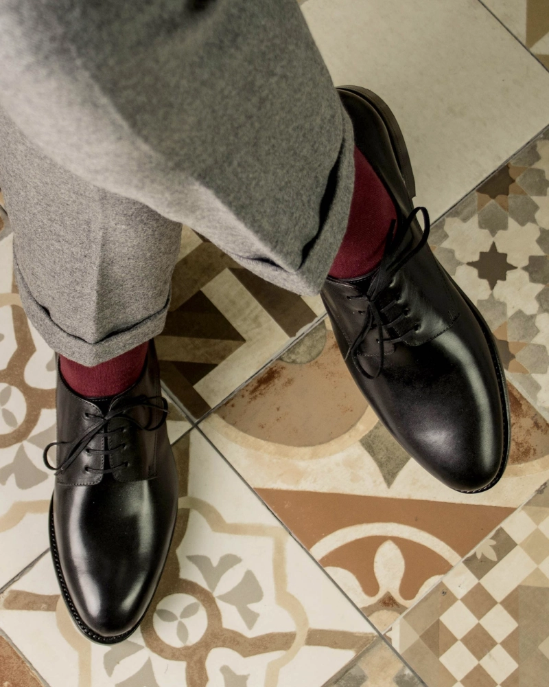 Ribbon Lace Up Shoes Marco Derby in Black