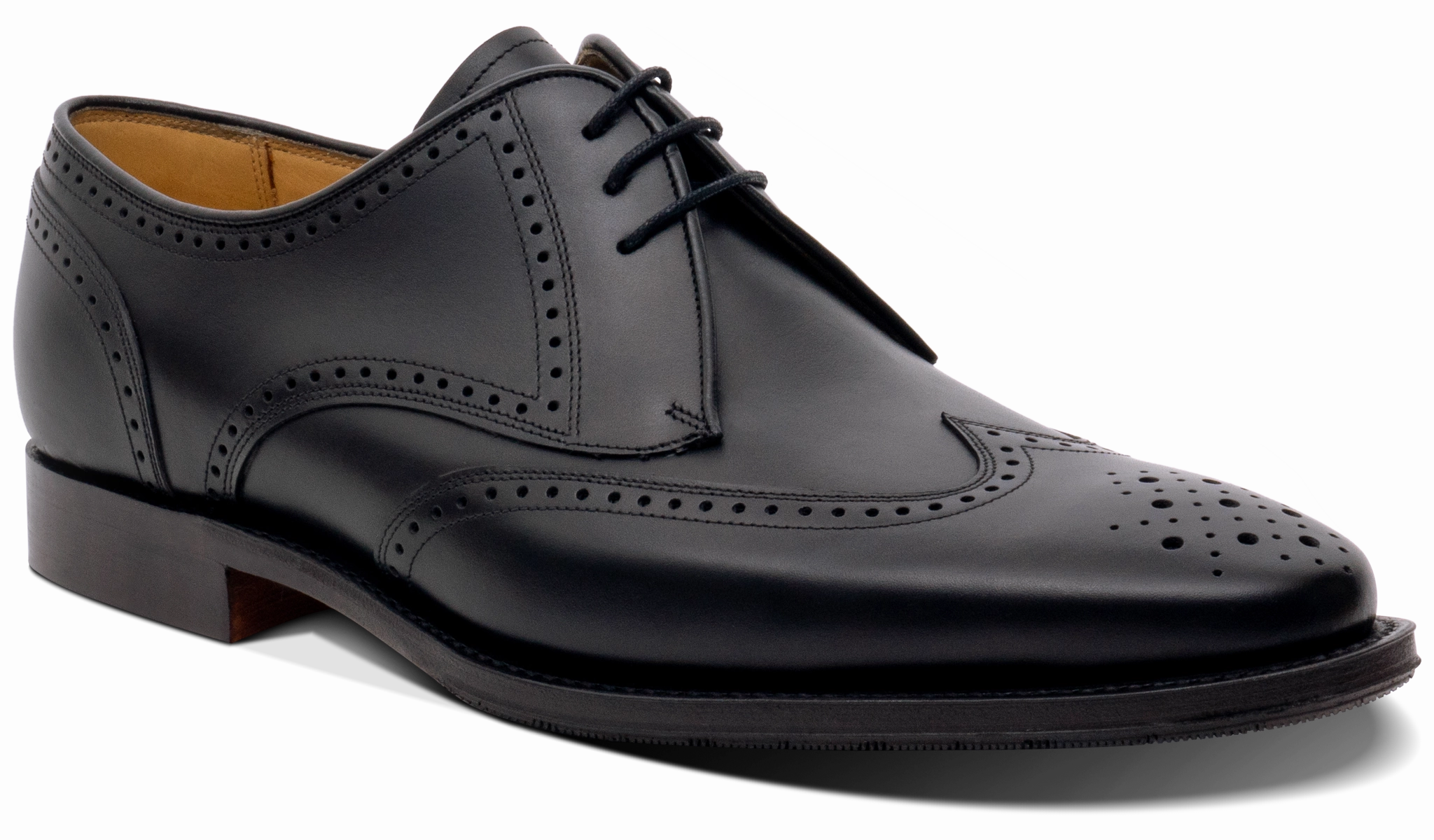 Bakewell - Black Calf Running Shoes Lace Up