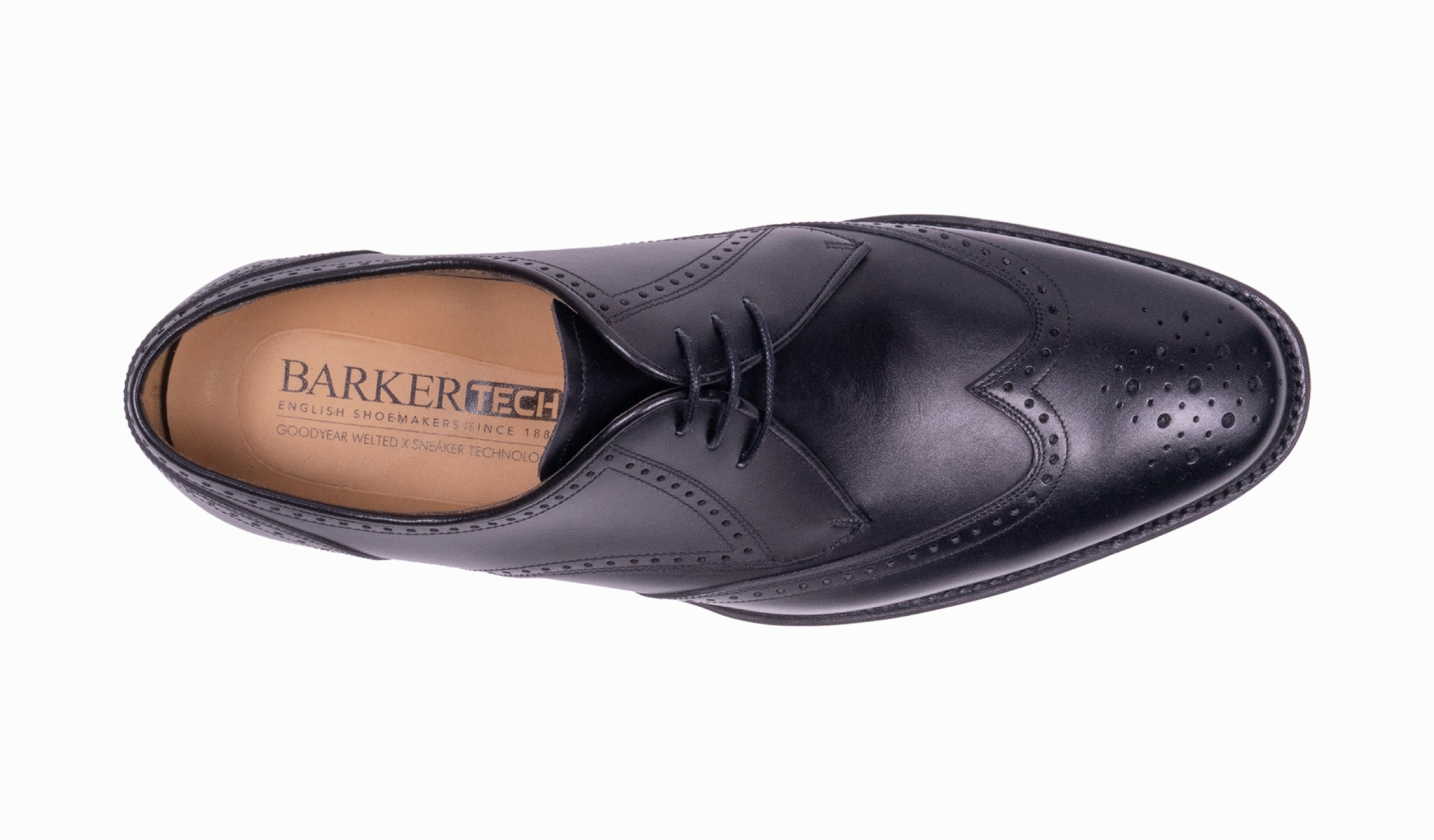 Bakewell - Black Calf Lace Up Flat Ballet Shoes