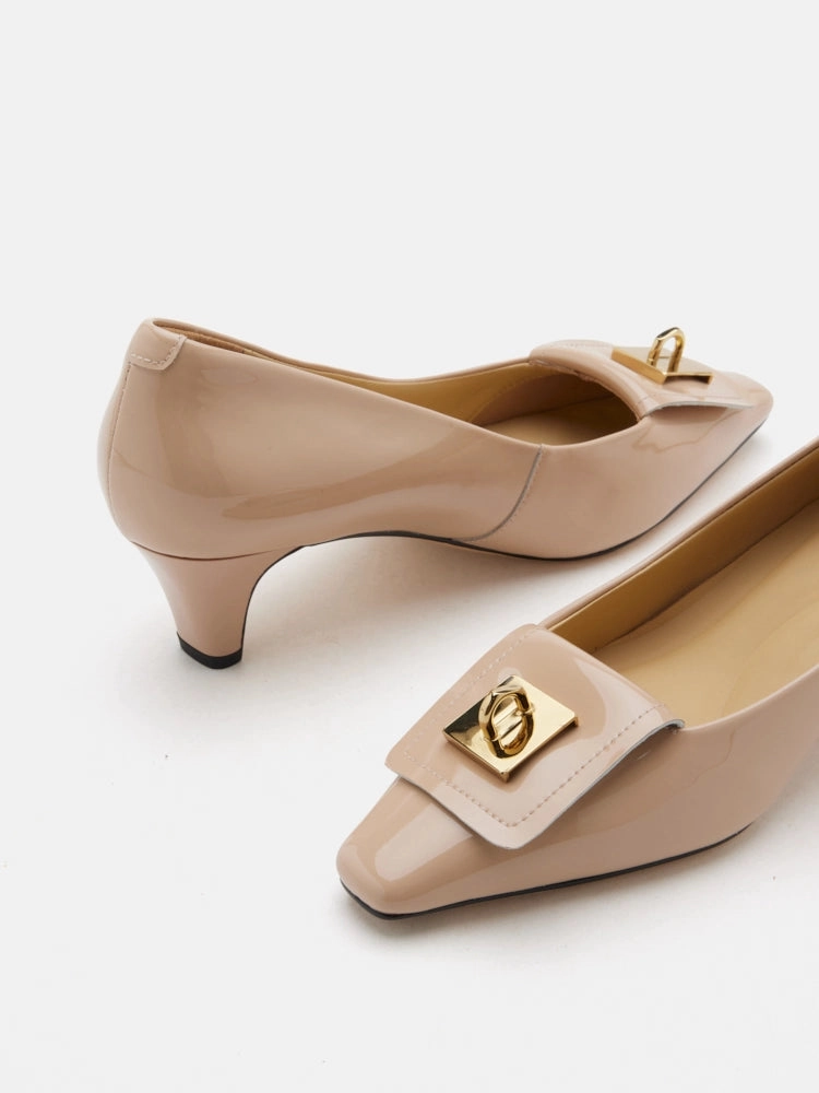 Non Slip Inserts For High Heels Kora Square Buckle Patent Heels