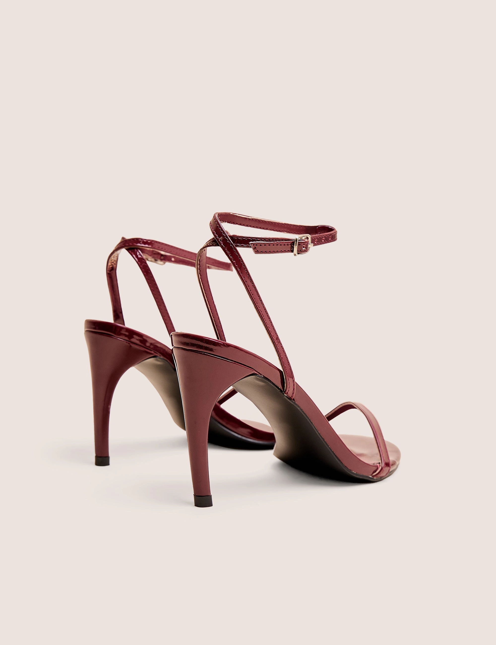 Selene Burgundy Patent Curved Heels Barely There High Heel Dance Shoes