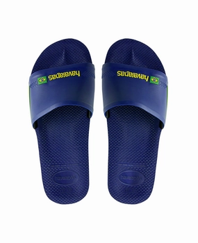 Sporty Flip Flops HAVAIANAS SLIDE BRASIL - NAVY BLUE