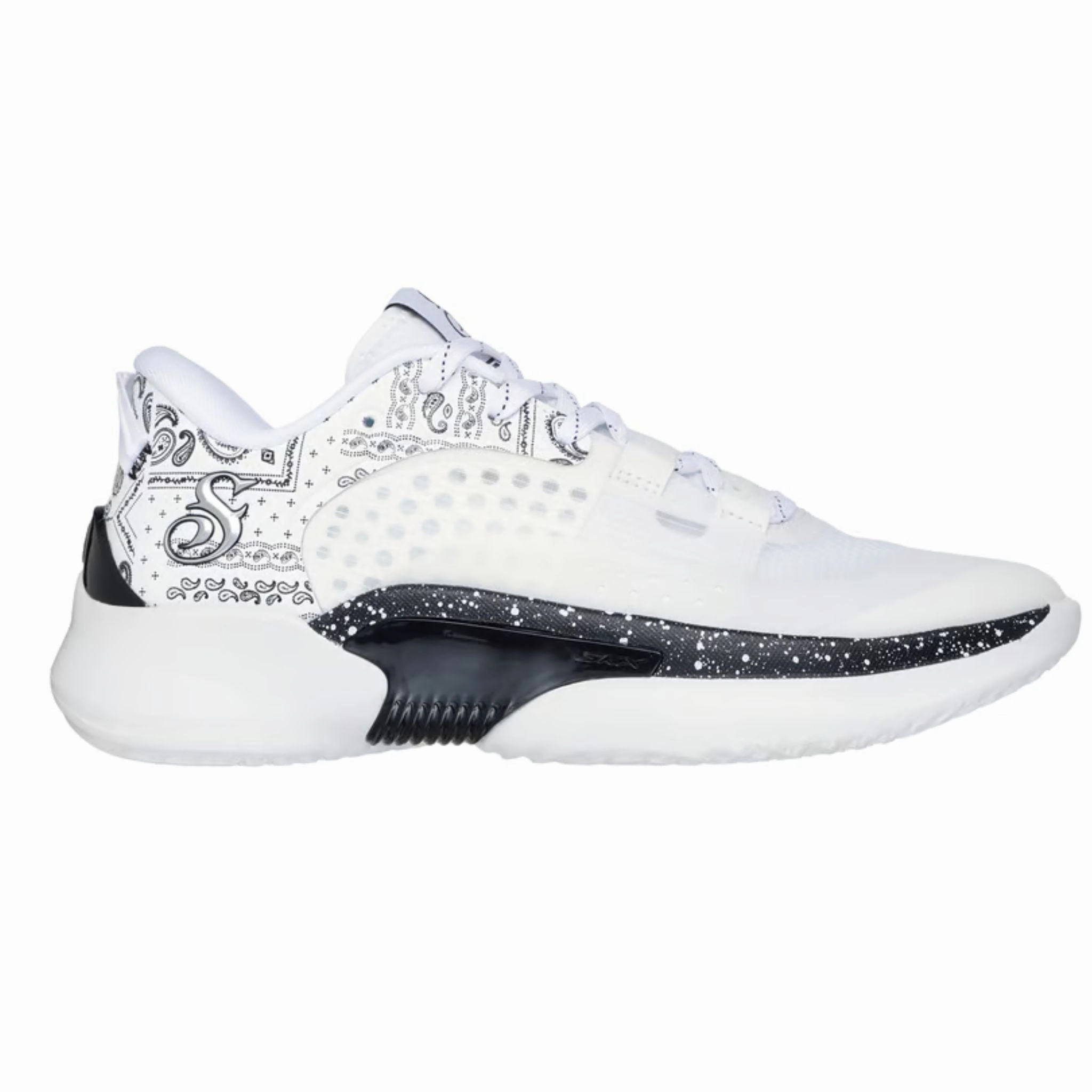 Skechers Men's 251055 Snoop Dogg: SKX Resagrip - Boss Treatment Low White Black Casual Basketball Shoes Shoes For Basketball