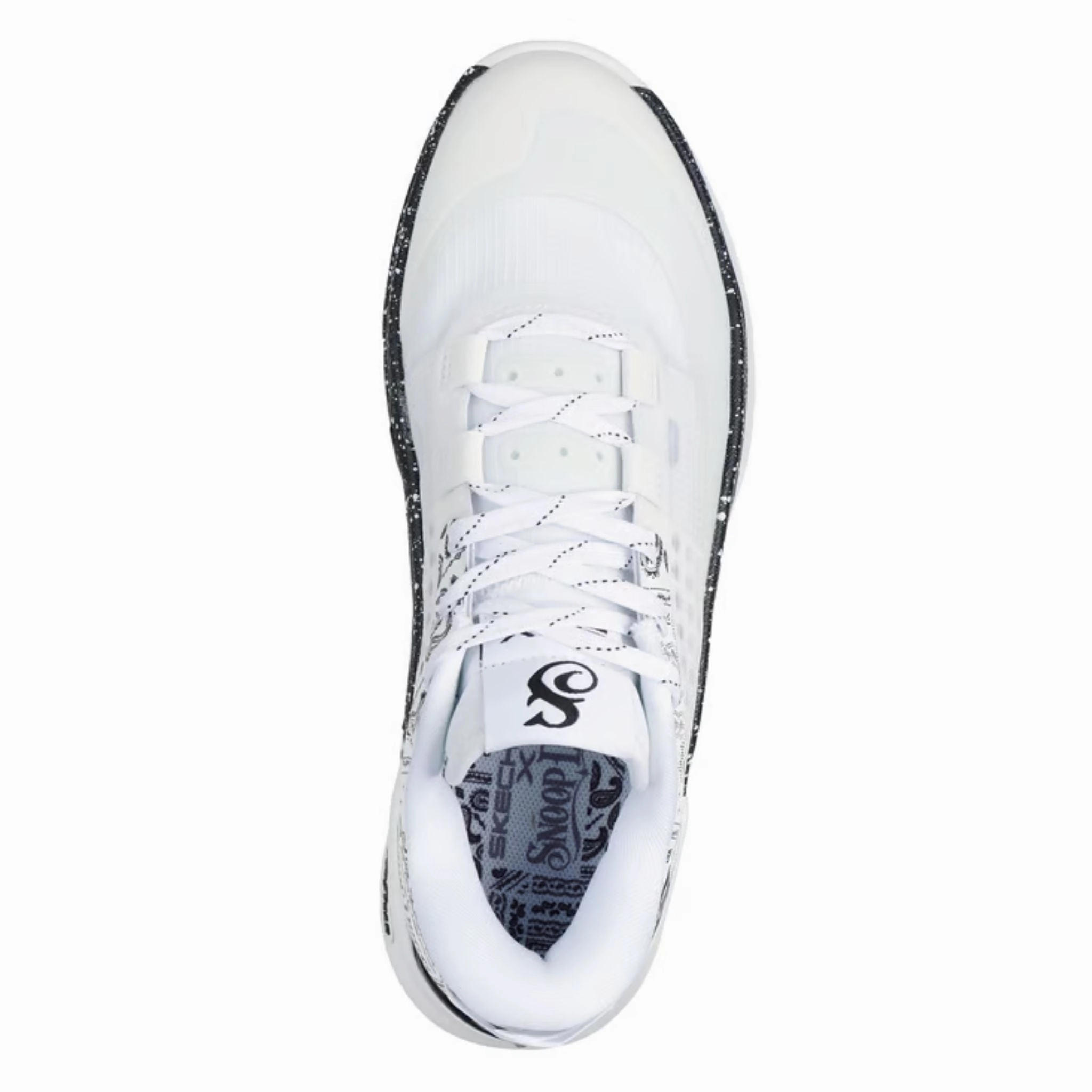 Skechers Men's 251055 Snoop Dogg: SKX Resagrip - Boss Treatment Low White Black Casual Basketball Shoes Players With Basketball Shoes