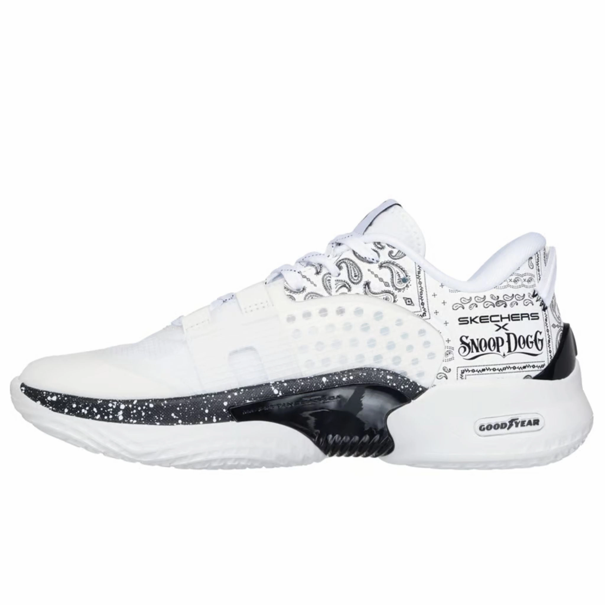 Pba Basketball Shoes Skechers Men's 251055 Snoop Dogg: SKX Resagrip - Boss Treatment Low White Black Casual Basketball Shoes