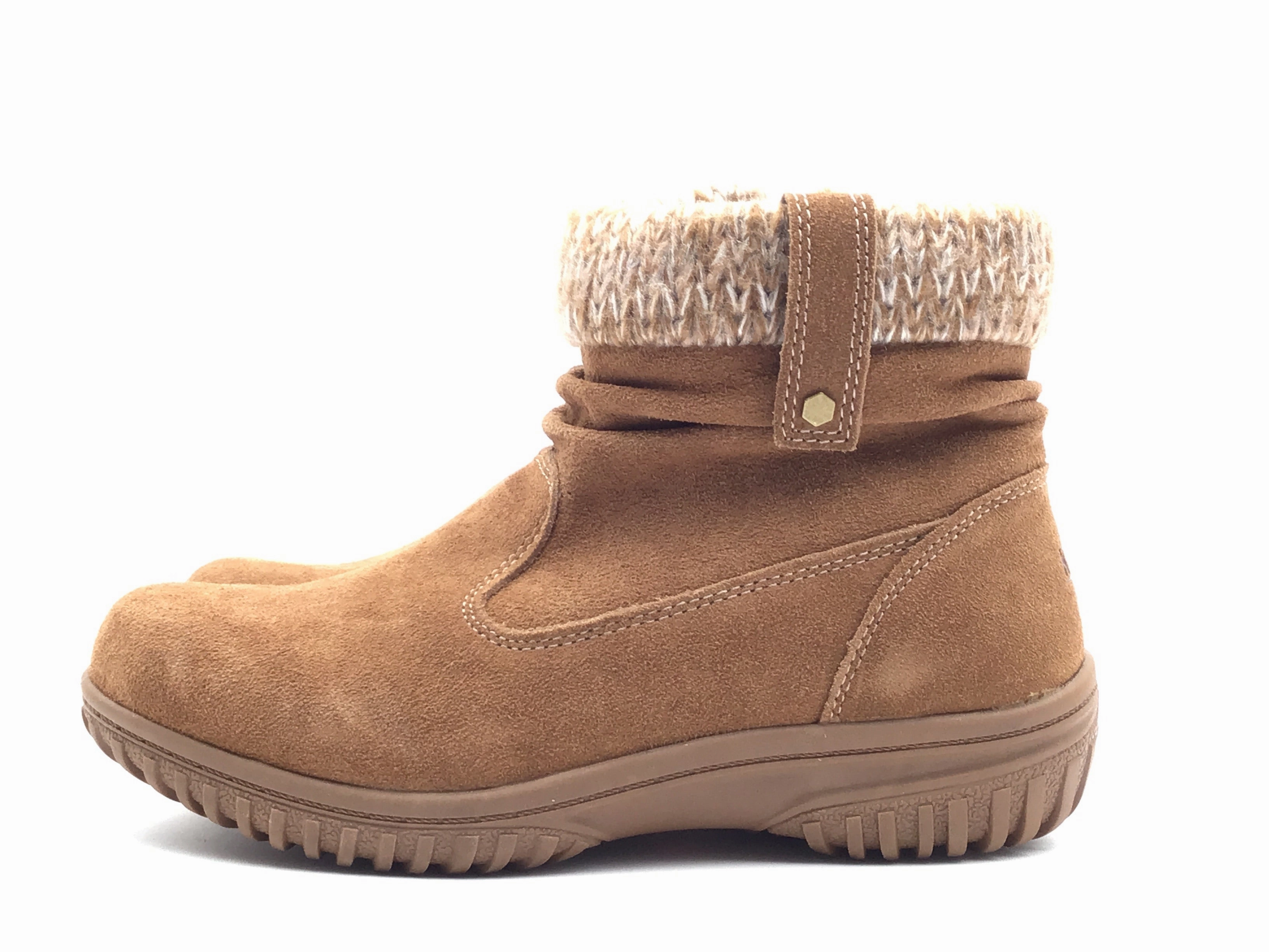 Punk Style Ankle Boots Boots Ankle Flats By Khombu In Tan, Size: 7