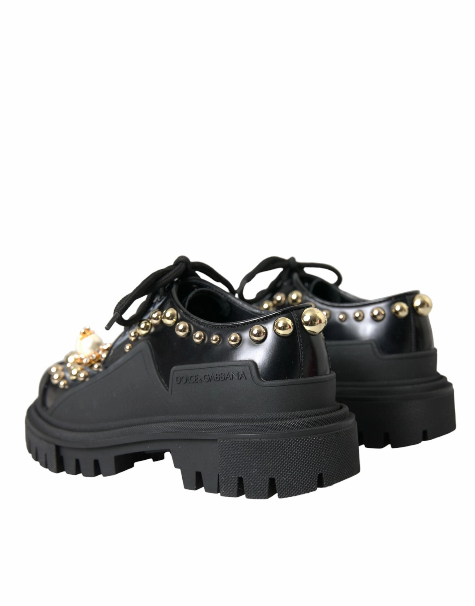 Buy Derby Shoes Dolce & Gabbana Leather Trekking Derby Embellished Women's Shoes (Pre-Owned)