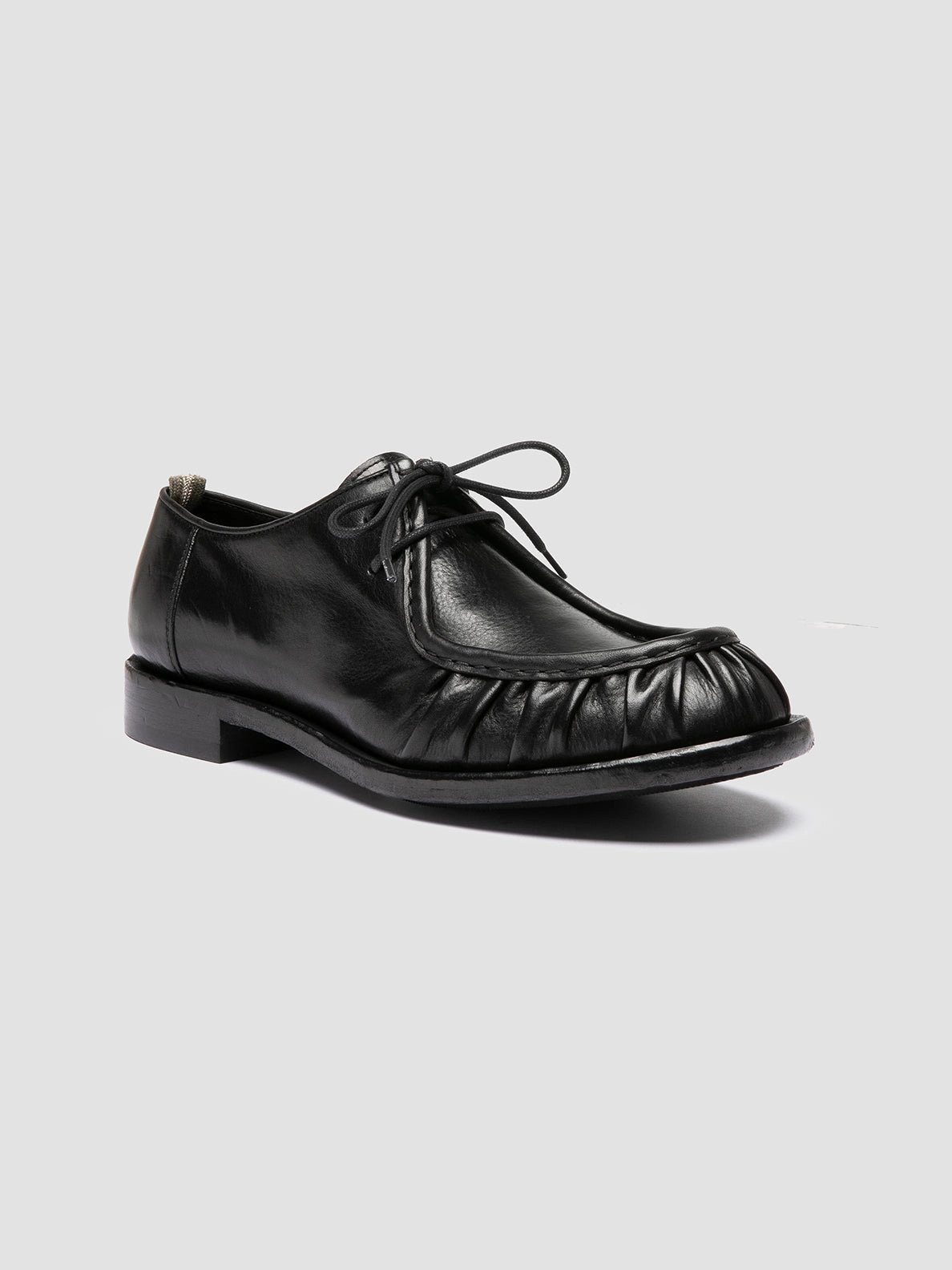 Derby Shoes With A Suit RUGGED 010 - Black Leather Derby Shoes