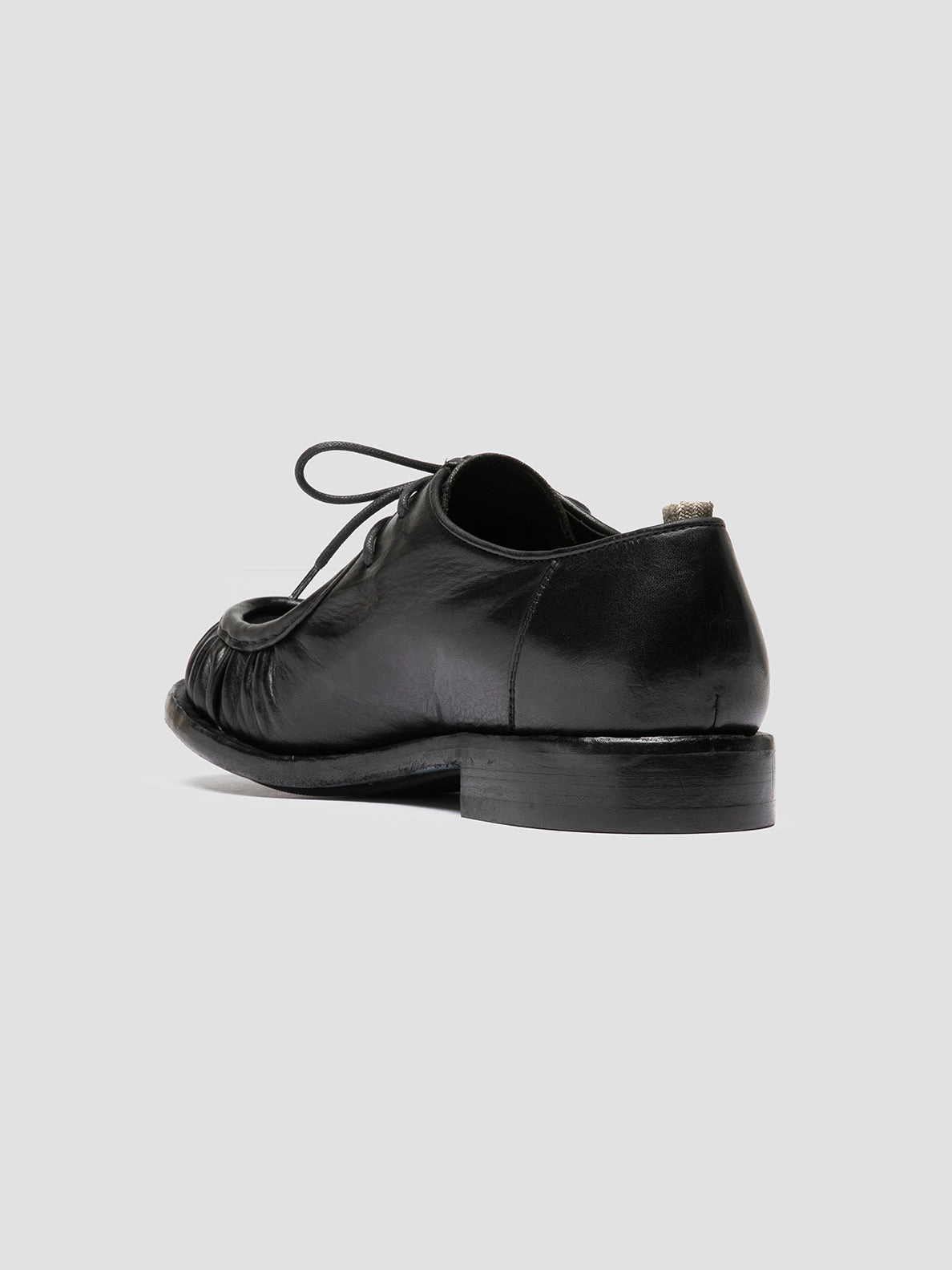 RUGGED 010 - Black Leather Derby Shoes Moc Toe Derby Shoes