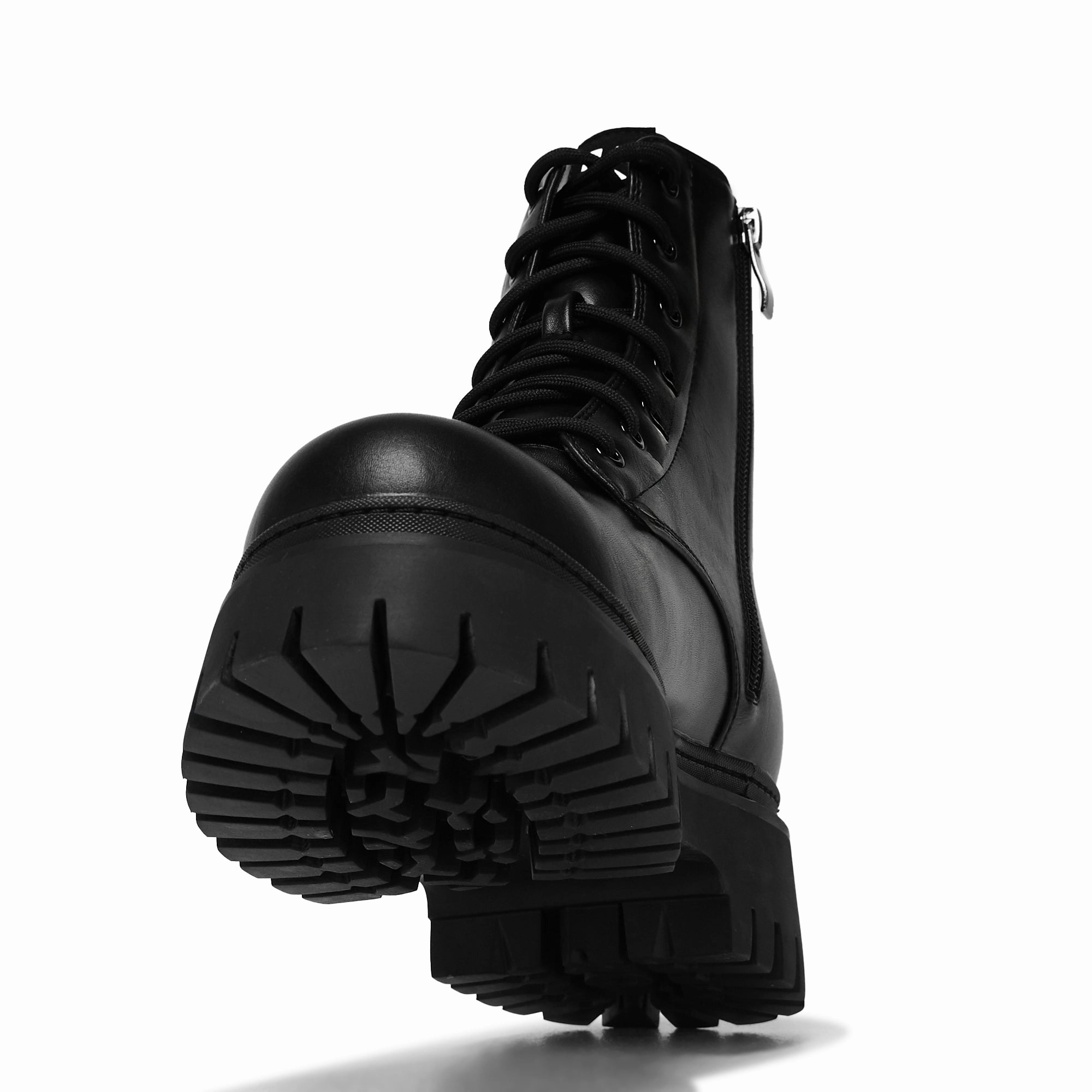 Lavell Lace Up Boots - Black Ankle Boots With Heels