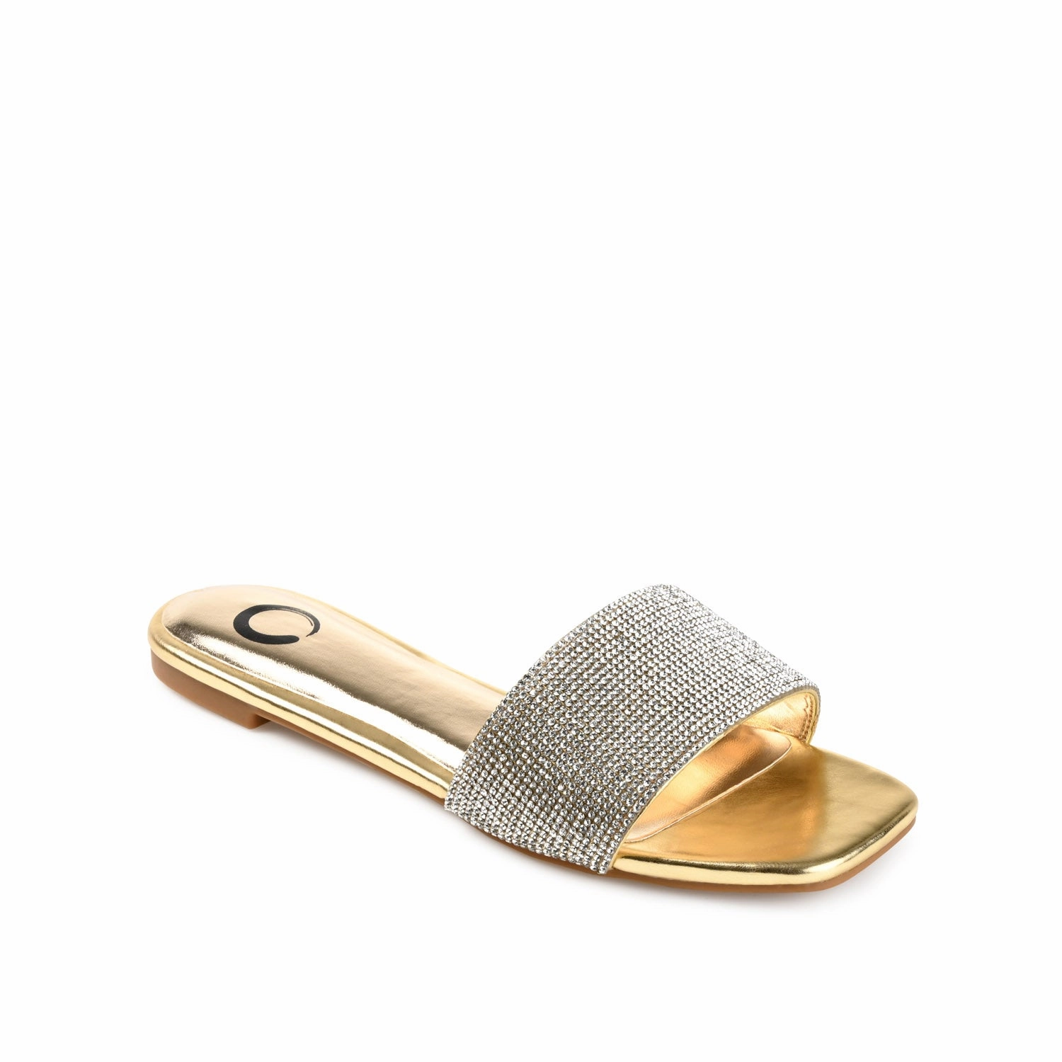 GRAYCE SLIDE SANDALS IN GLITTER MATERIAL Platform Slippers