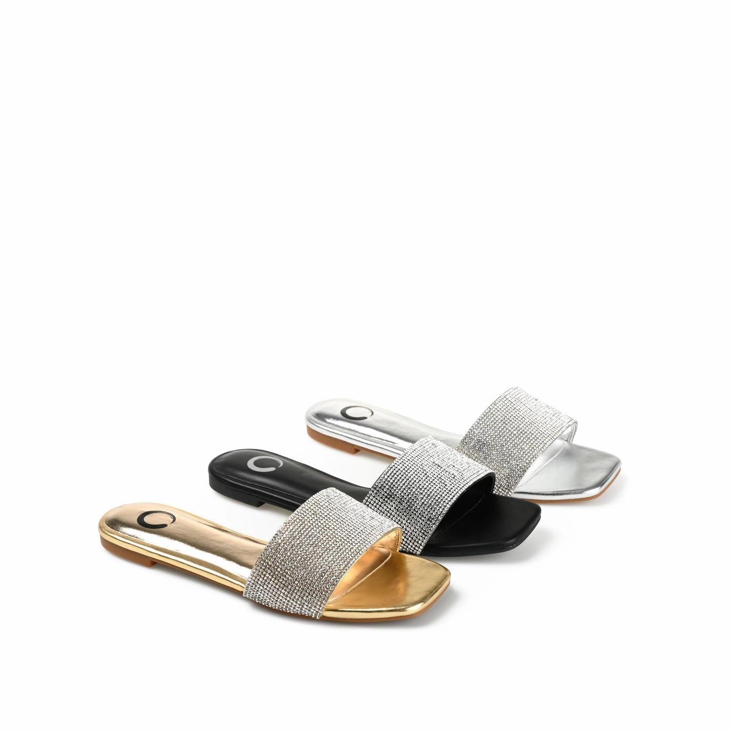 Worn Slippers GRAYCE SLIDE SANDALS IN GLITTER MATERIAL