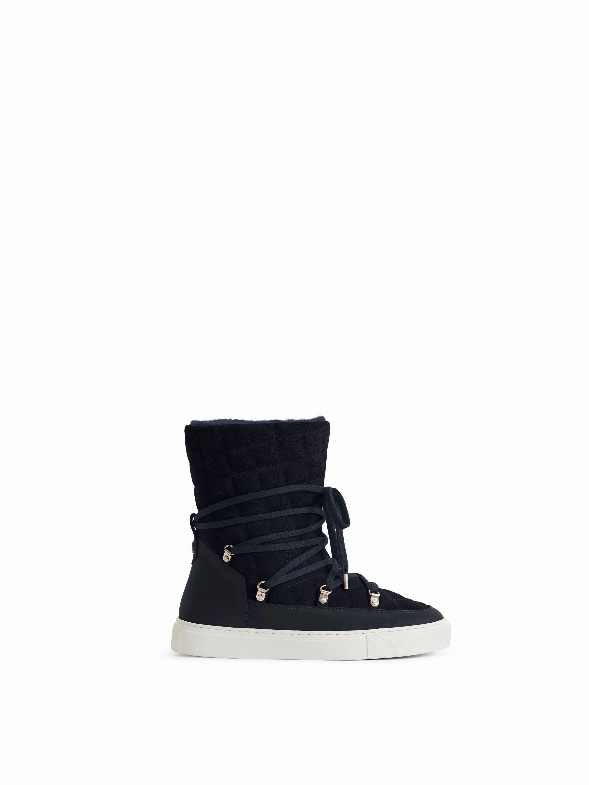 Aspen - Navy Suede Sport Snow Boots