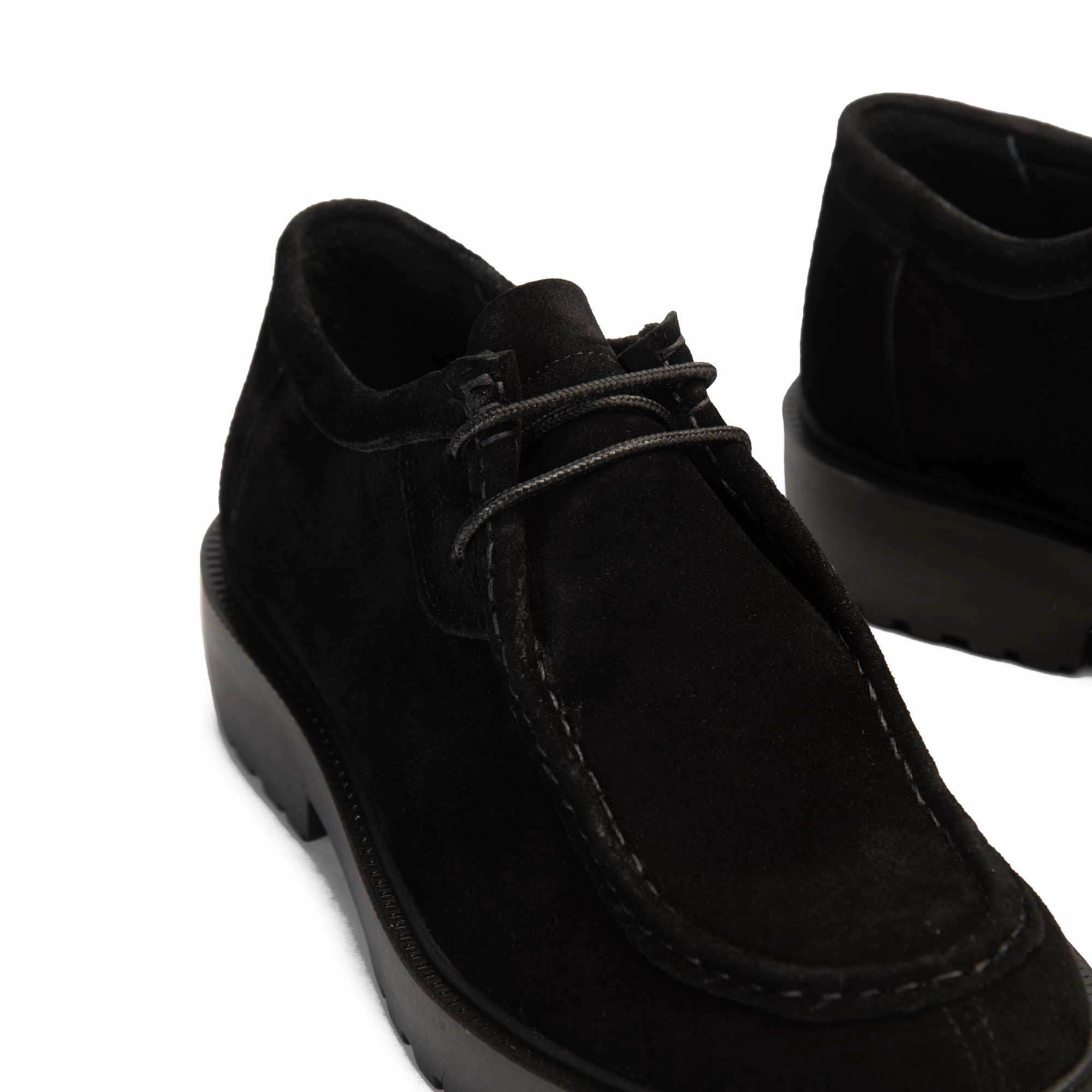 Casual Lace Up Shoes Brio Genuine Suede Shadow Walker -BLACK