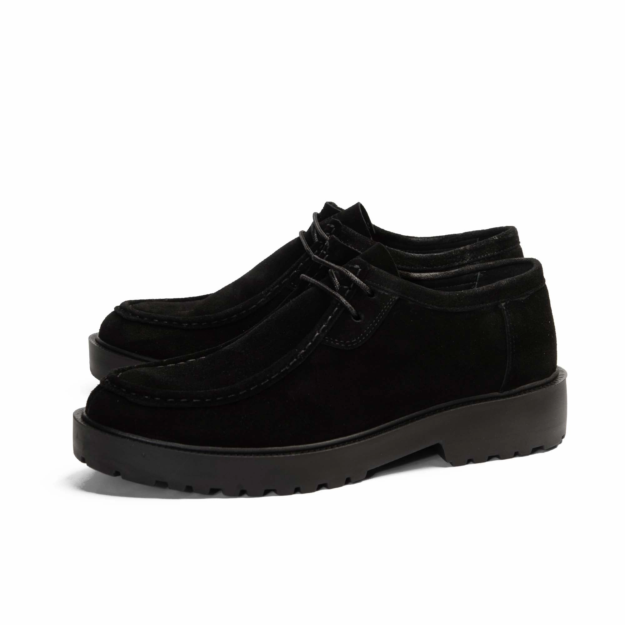 Lace Up Office Shoes Brio Genuine Suede Shadow Walker -BLACK