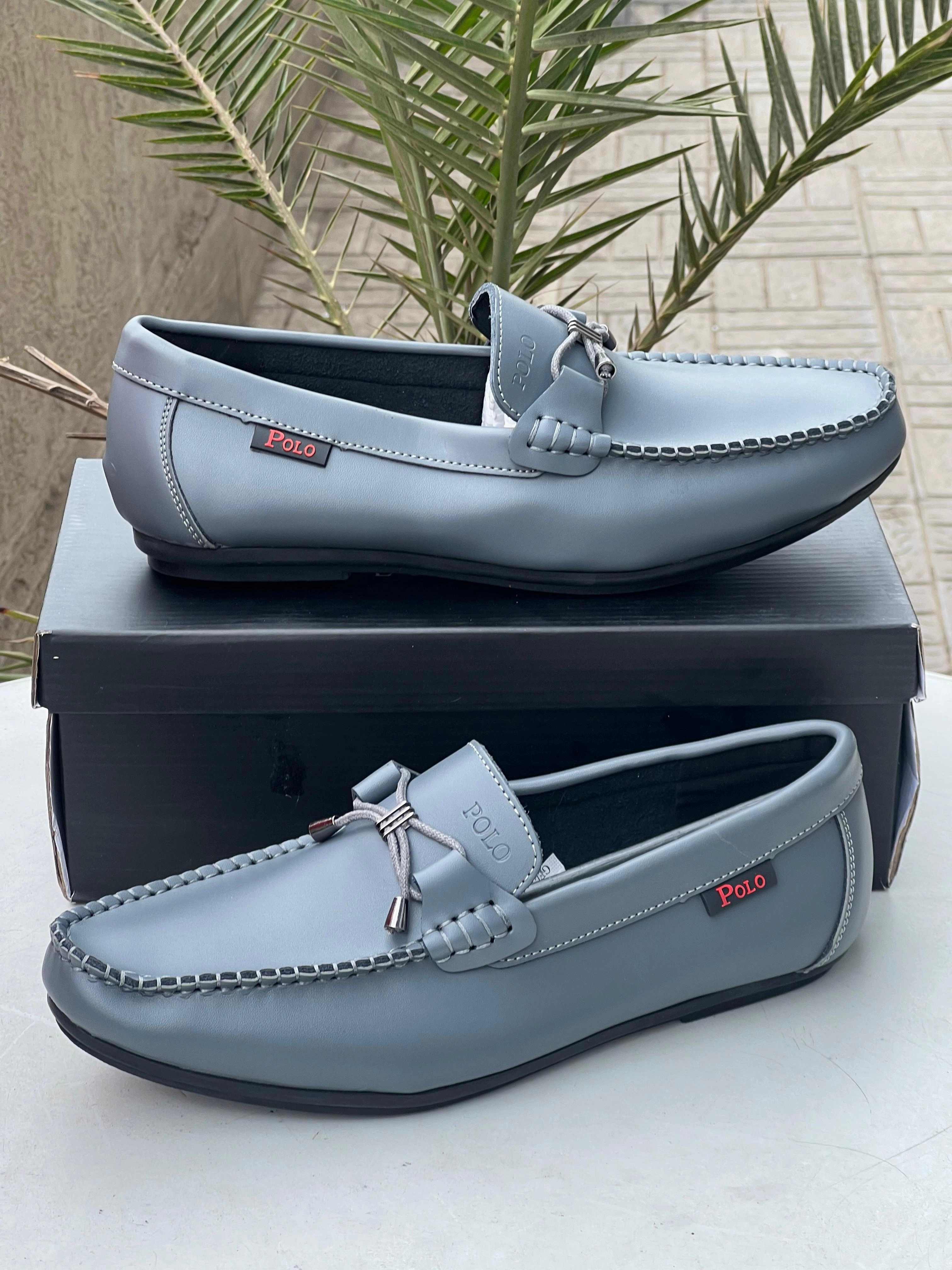 Alohas Rivet Loafers Mens Polo  Loafers  Grey with Tassel Detailing