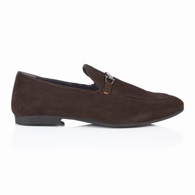 Loafers Hush Tottenham Smart Formal Suede Leather Loafers - Brown
