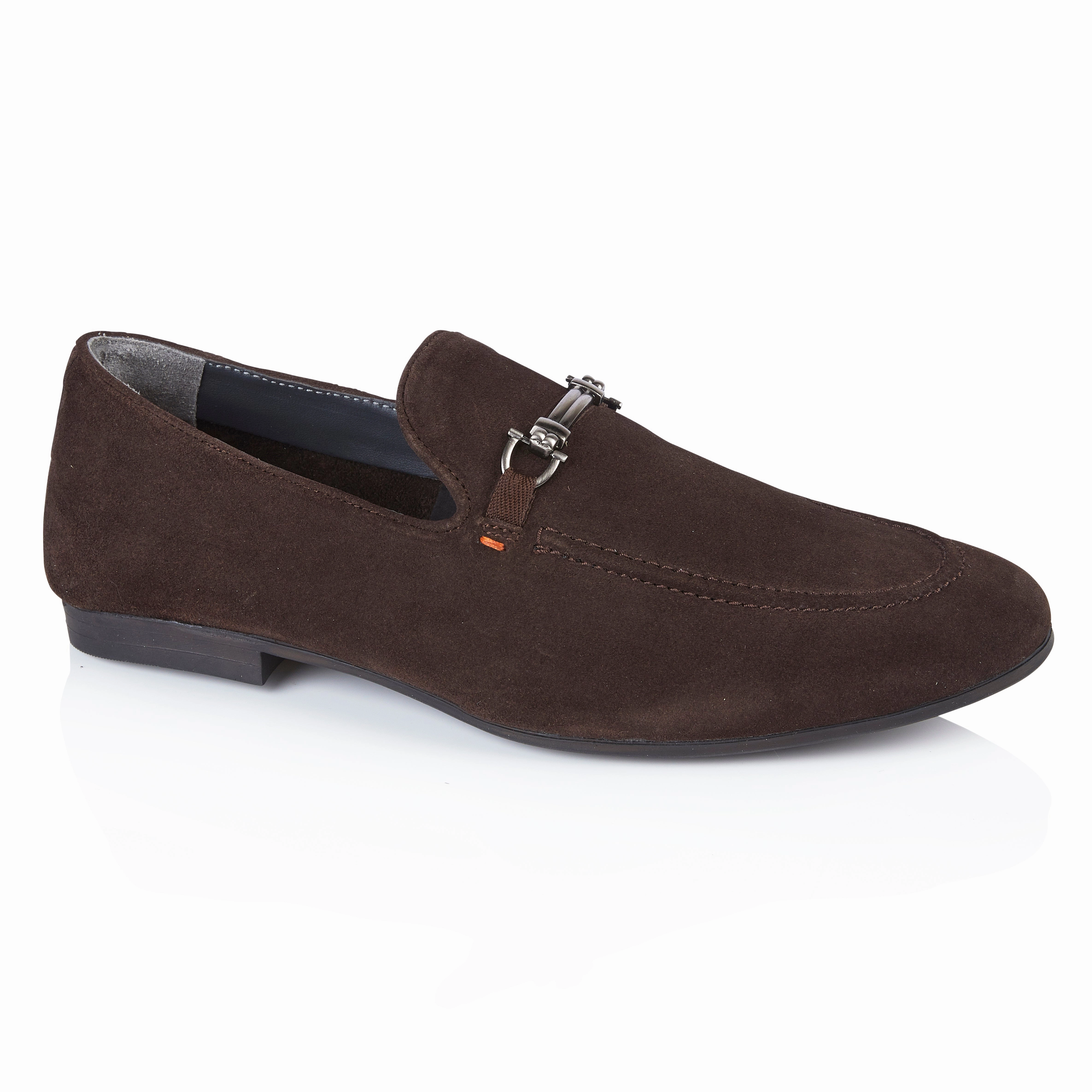 Uptown Loafers Tottenham Smart Formal Suede Leather Loafers - Brown