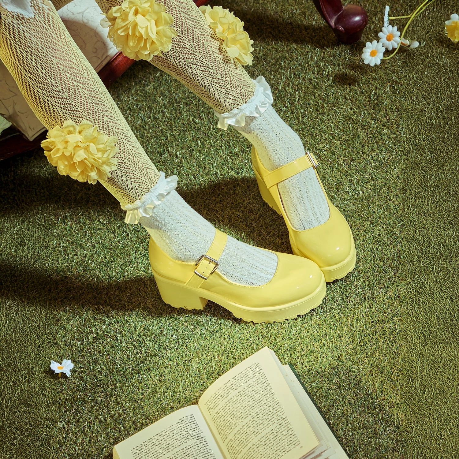 Tira Mary Jane Shoes 'Sunshine Yellow Edition' Comfortable Platform Mary Jane Shoes