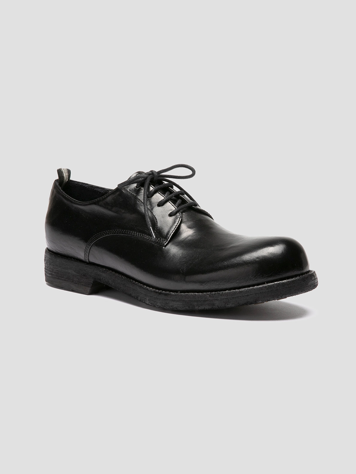 Prada Monolith Brushed Calf Leather Lace-up Shoes BULLA DD 101 - Black Leather Derby Shoes