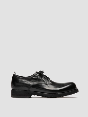 Lace-up Leather Dress Shoes BULLA DD 101 - Black Leather Derby Shoes
