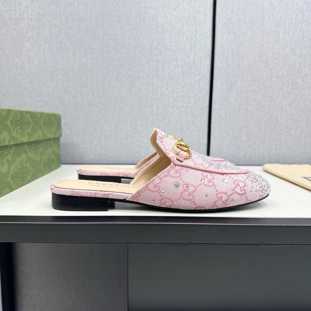 SE1682 Gucci Women's Princetown slipper with Crystal Horsebit / Size5-11