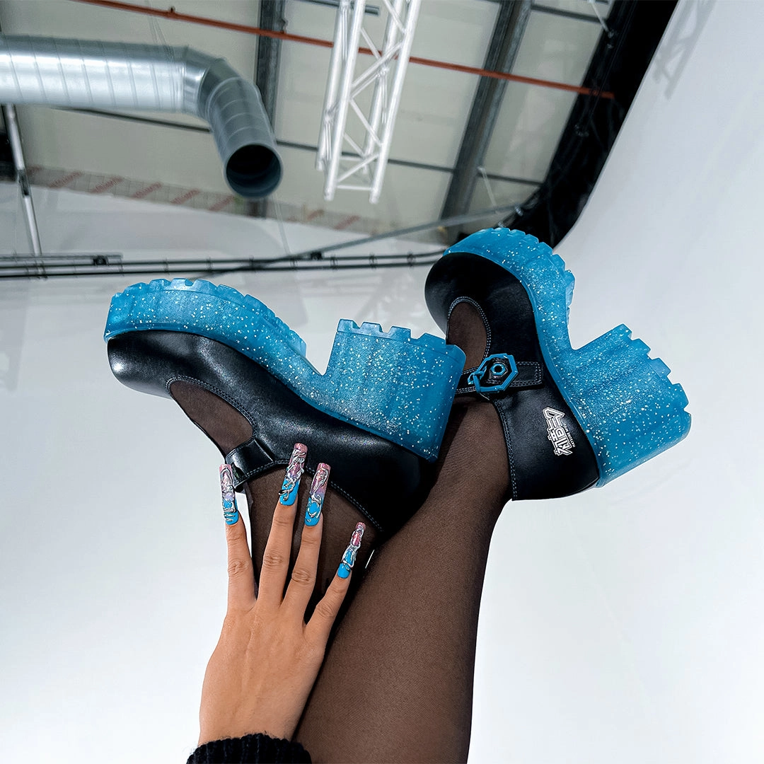 Near Futures Glitter Miku Mary Janes - Black Mudd Shoes Mary Janes