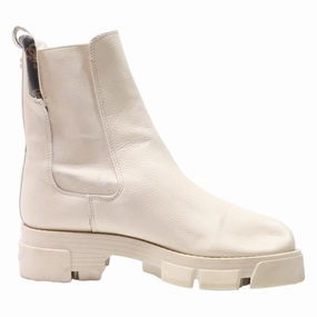 GUESS Chelsea Boots Cream Leather Womens UK 3.5 Warm Lined Chelsea Boots