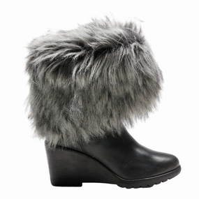 SOREL Snow Boots Black Leather Womens UK 6.5 Sanuk Snow Boots