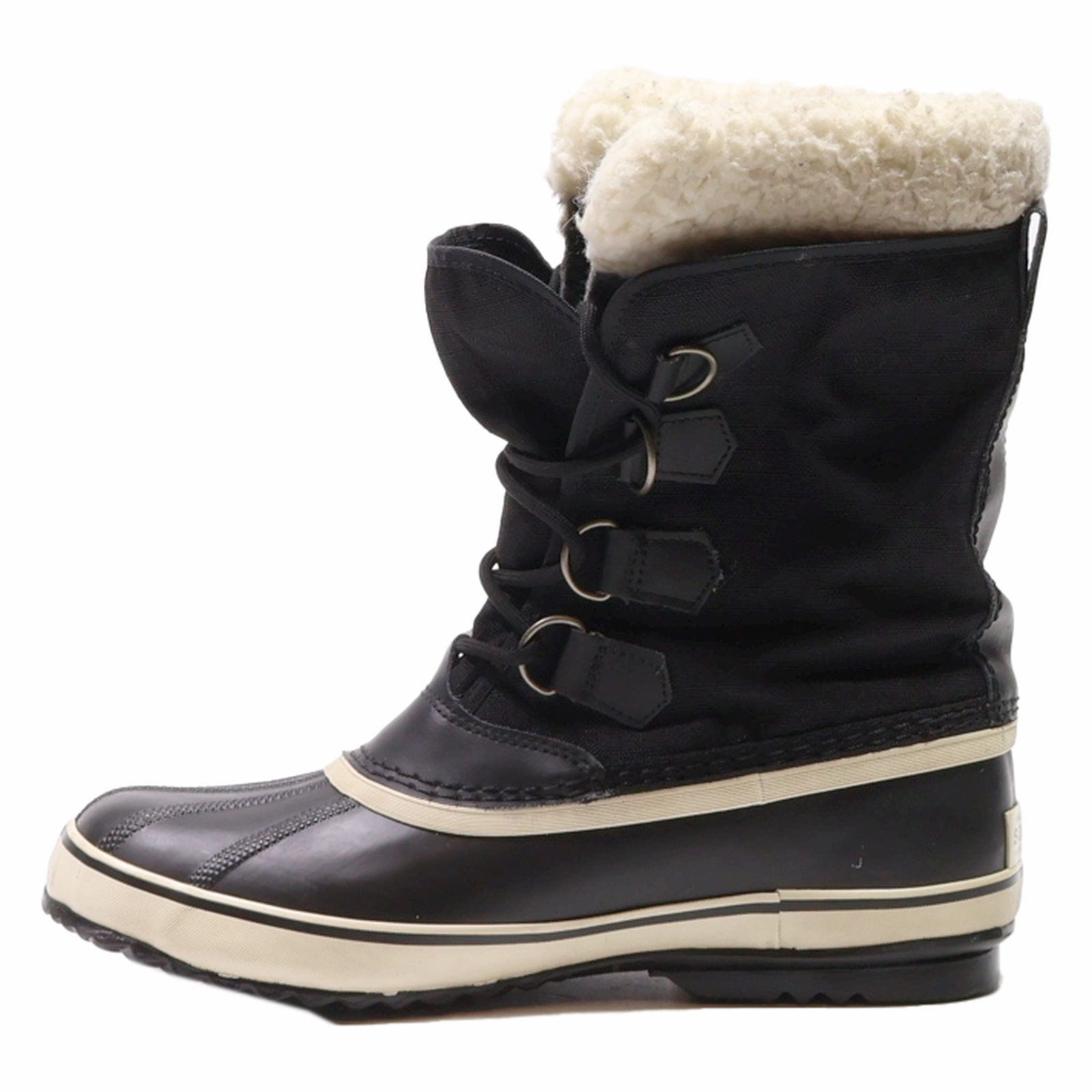 SOREL Snow Boots Black Synthetic Womens UK 7.5 Dog Snow Suit With Boots