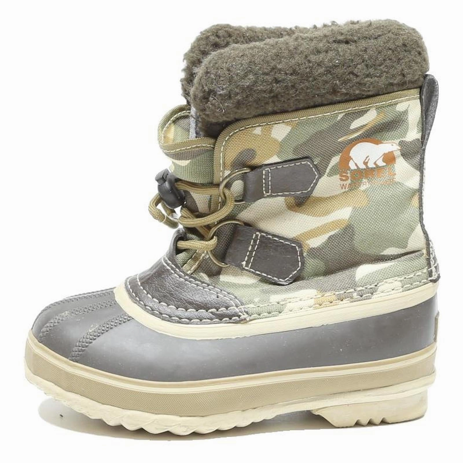 SOREL Youth Waterproof Boys Lace-Up Boots Brown & Green Synthetic UK 11 Winter The North Face Boots Snow