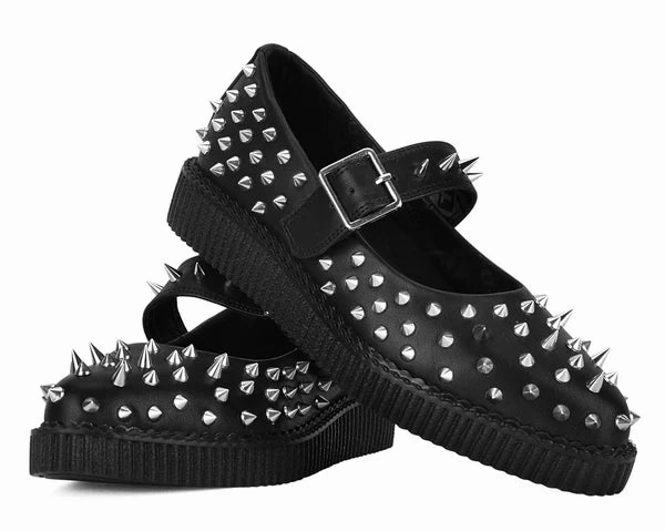 Jbu Comfort Floral Mary Jane Shoes SPIKED MARY JANE A3355L BLACK
