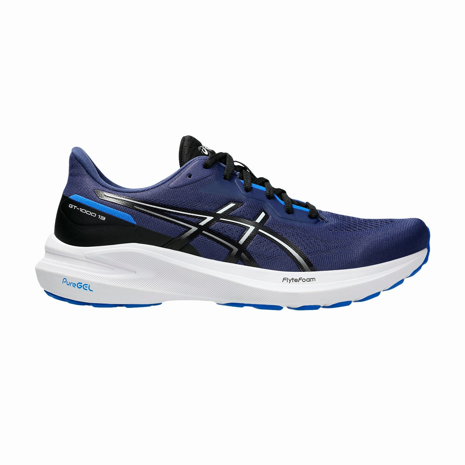 Men's Asics GT-1000 13, Indigo Blue/White, 9.5 D Medium Best Asics Neutral Shoe