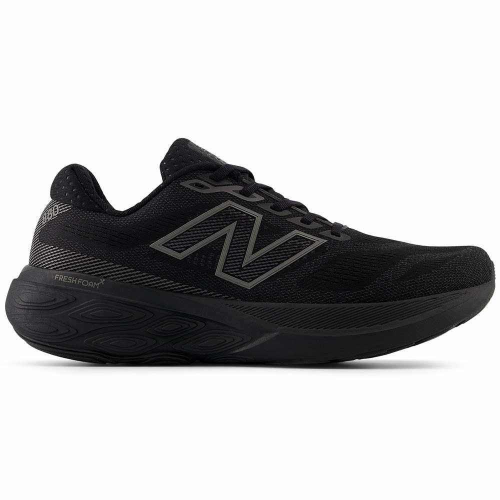 New Balance Mens Wide Men's New Balance Fresh Foam X 880v15, Black/Black/Black Metallic, 13 D Medium