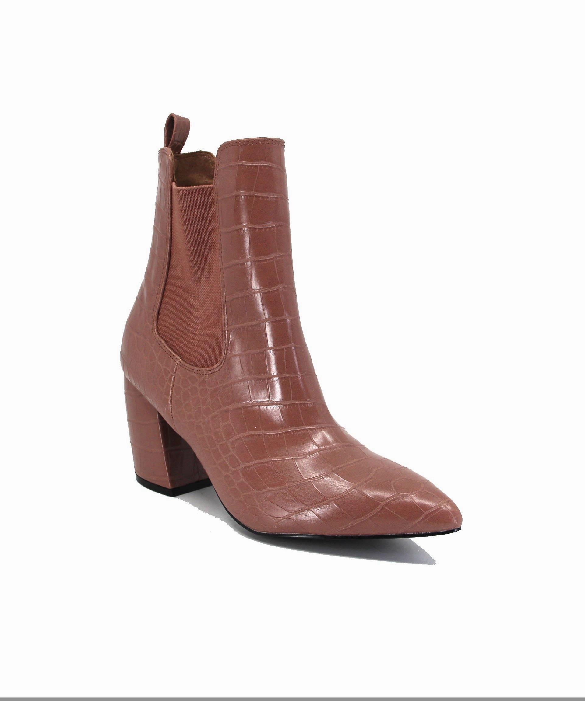 Steele Musk Croc *FINAL SALE* Ankle Boots With Low Heel