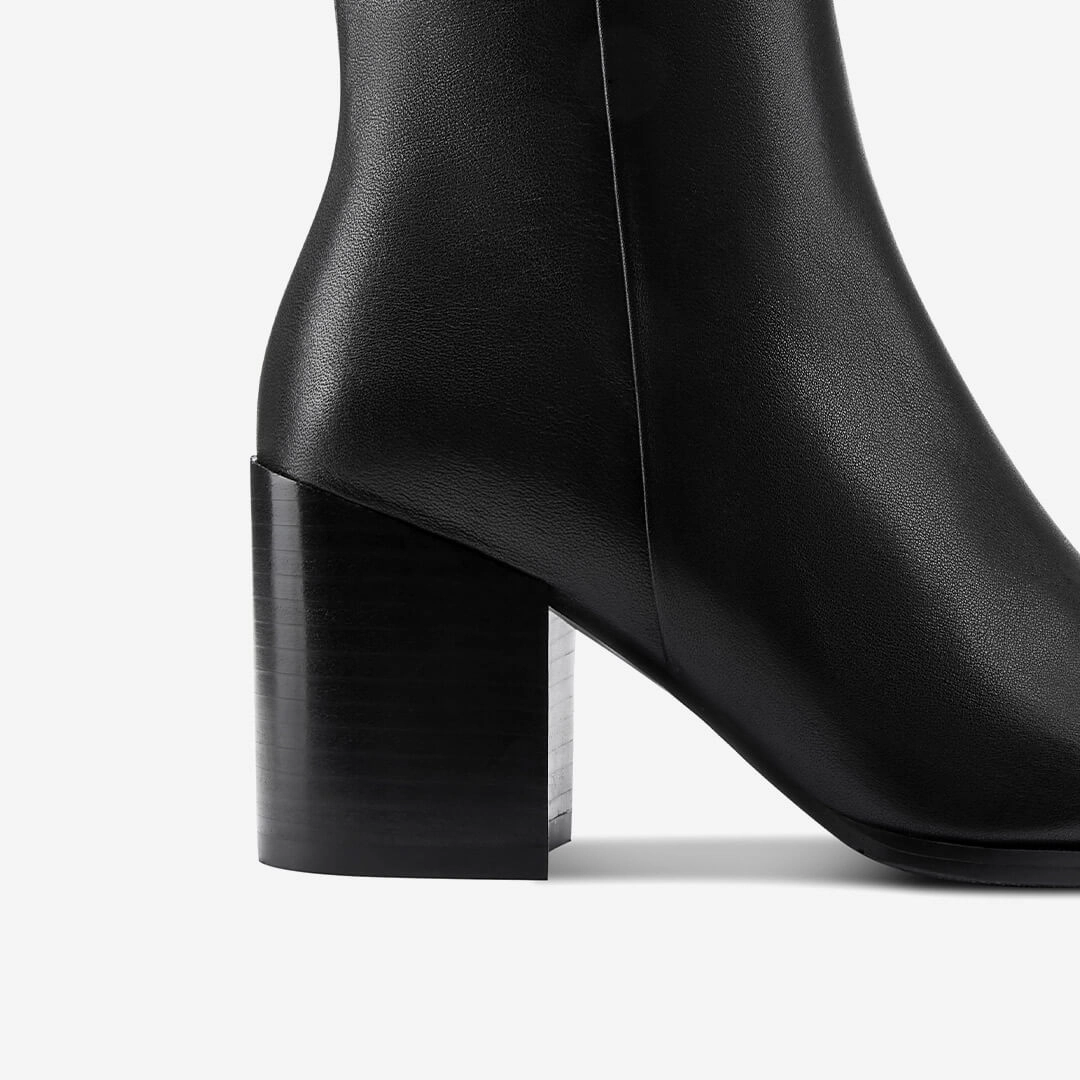 Paper Bag Pants With Ankle Boots *BELGO - black chunky heel ankle boot