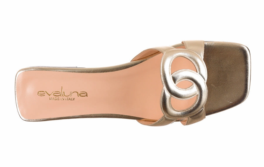 Eva Madeira Platinum Perforated Flat Shoes