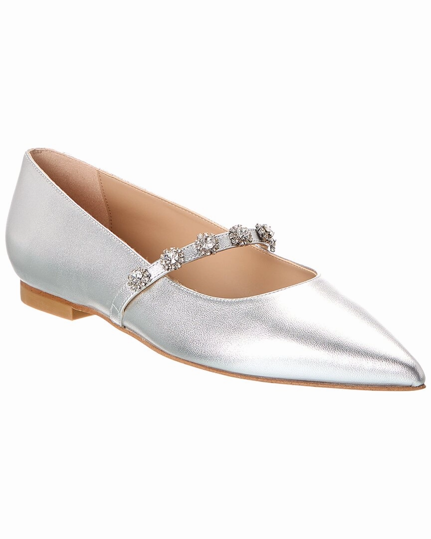 Stuart Weitzman Justina Leather Mary Jane Mary Jane Cream Shoes