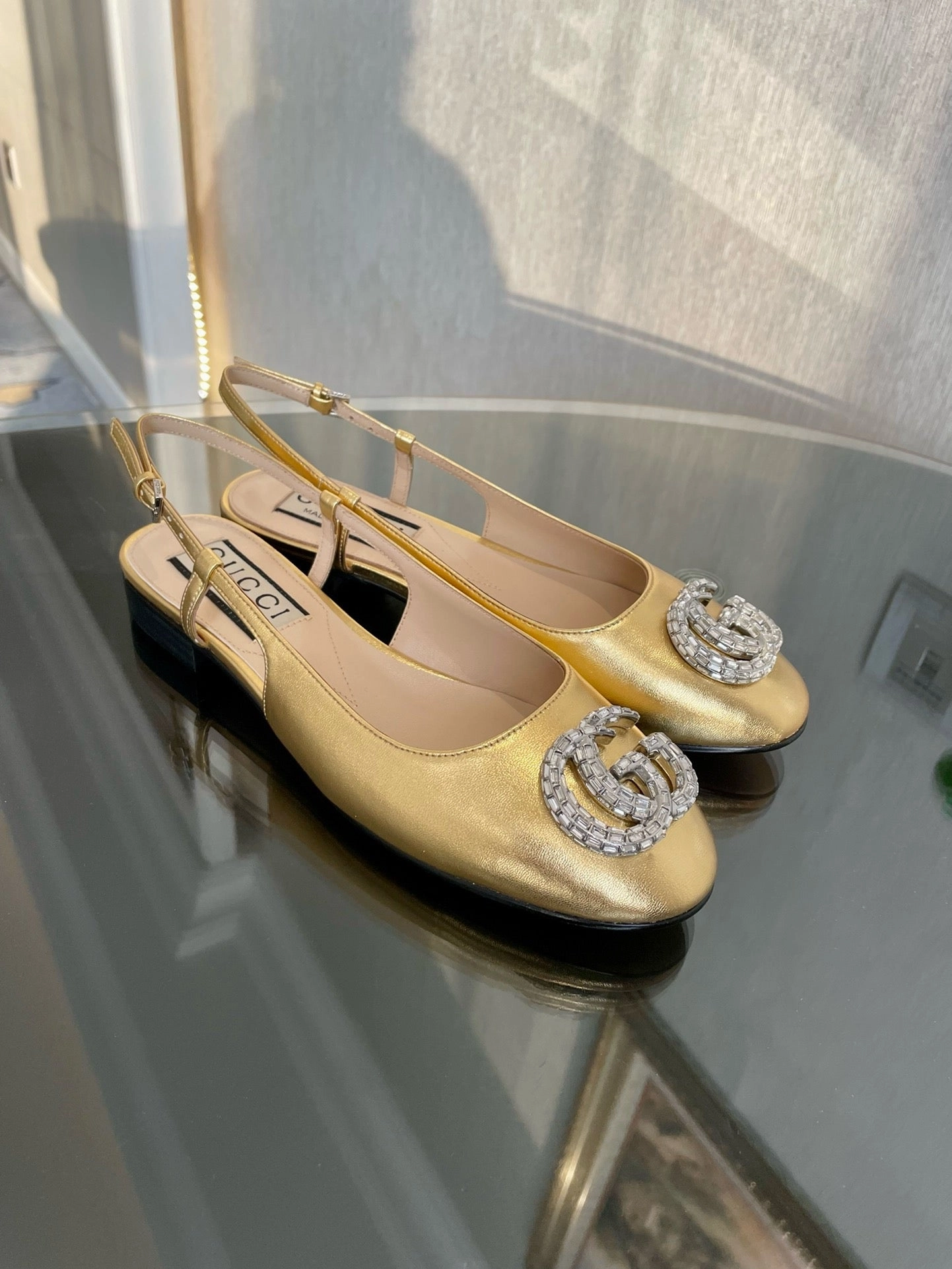 SE1269 Women's ballerina with Double G / Size5-11 Two Part Flat Shoes