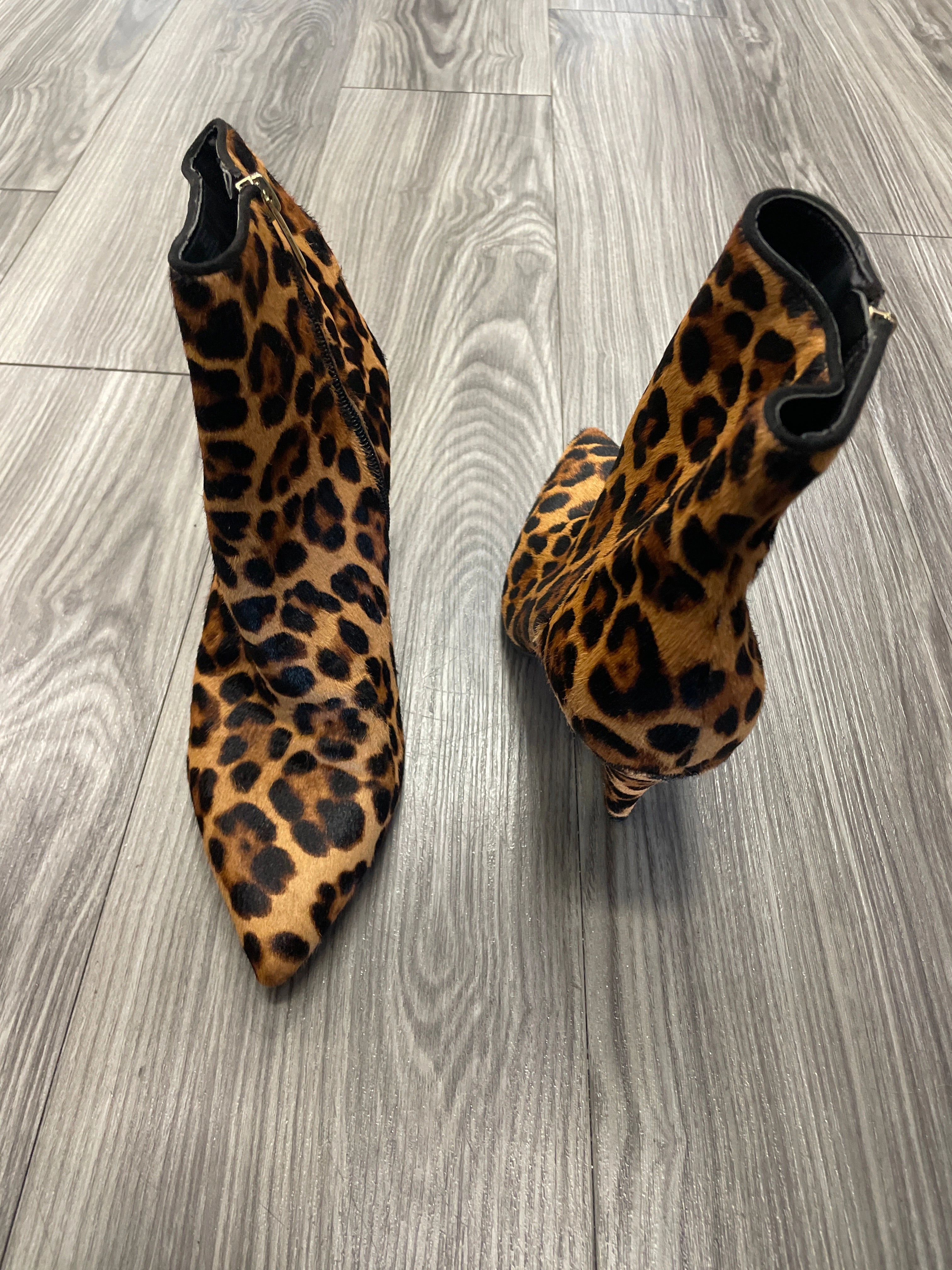 Leopard Print Boots Ankle Heels Vince Camuto, Size 8 Ankle Boots Wear With Dress