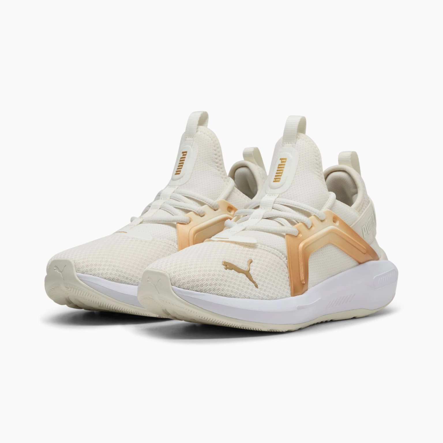 Puma Women's Enzo White/Gold Running Shoes Puma Shoes Club 5v5