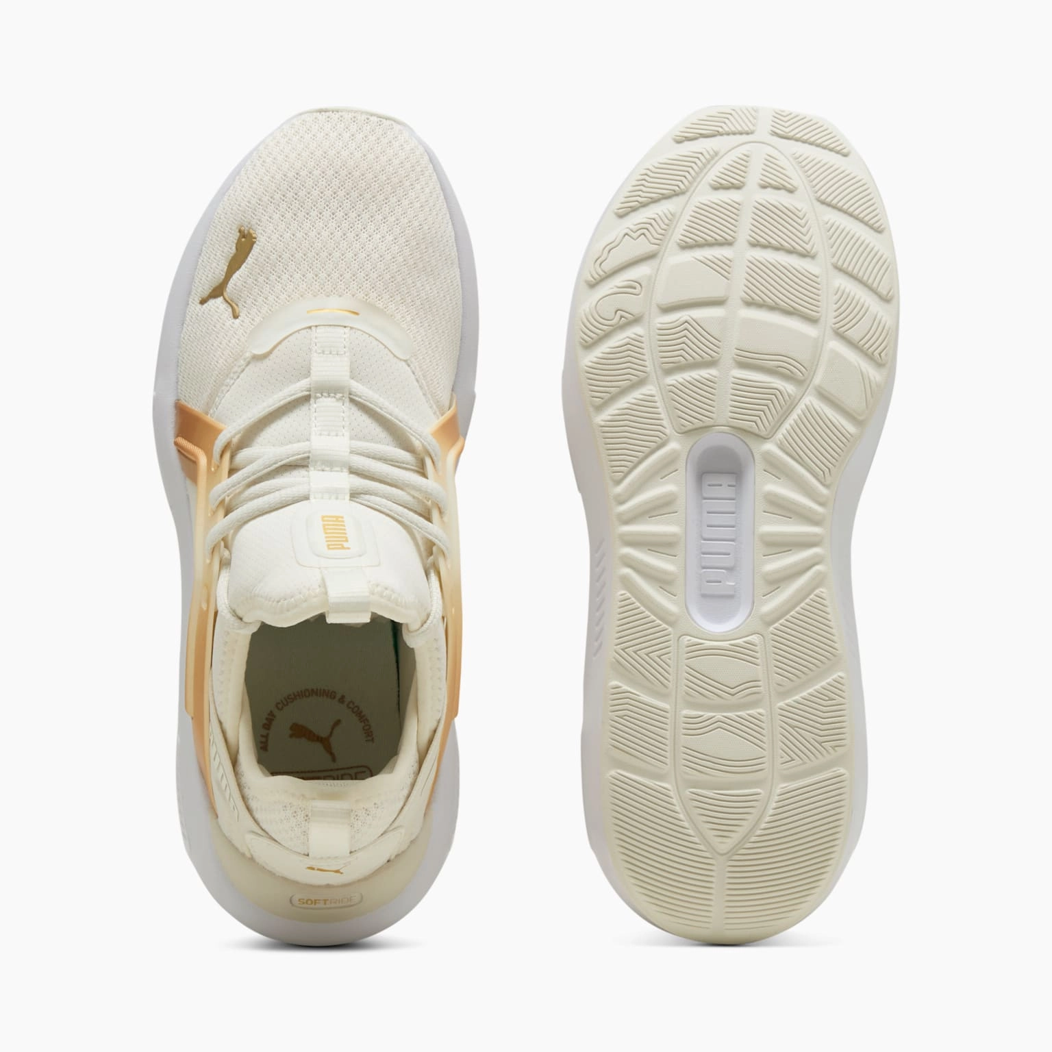 Puma Nitro Hiking Shoes Puma Women's Enzo White/Gold Running Shoes