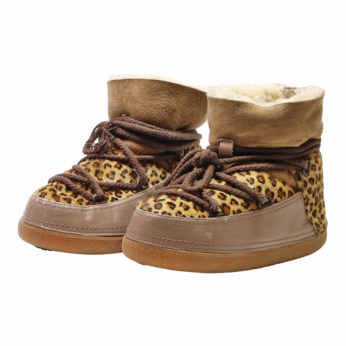 Jimmy Choo Snow Boots IKKII Snow Boots Beige Synthetic Womens UK 3.5