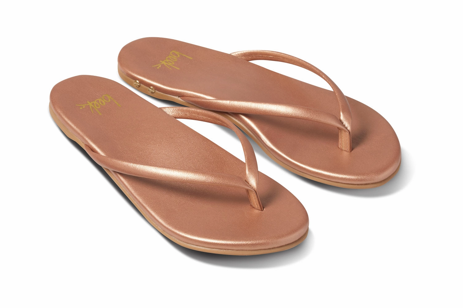 Flip Flops With A Small Heel SUNBEAM - Rose Gold