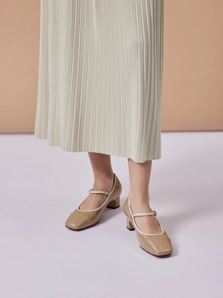 Leather Heel Boots Mirra Patent Leather Mary Jane Heels