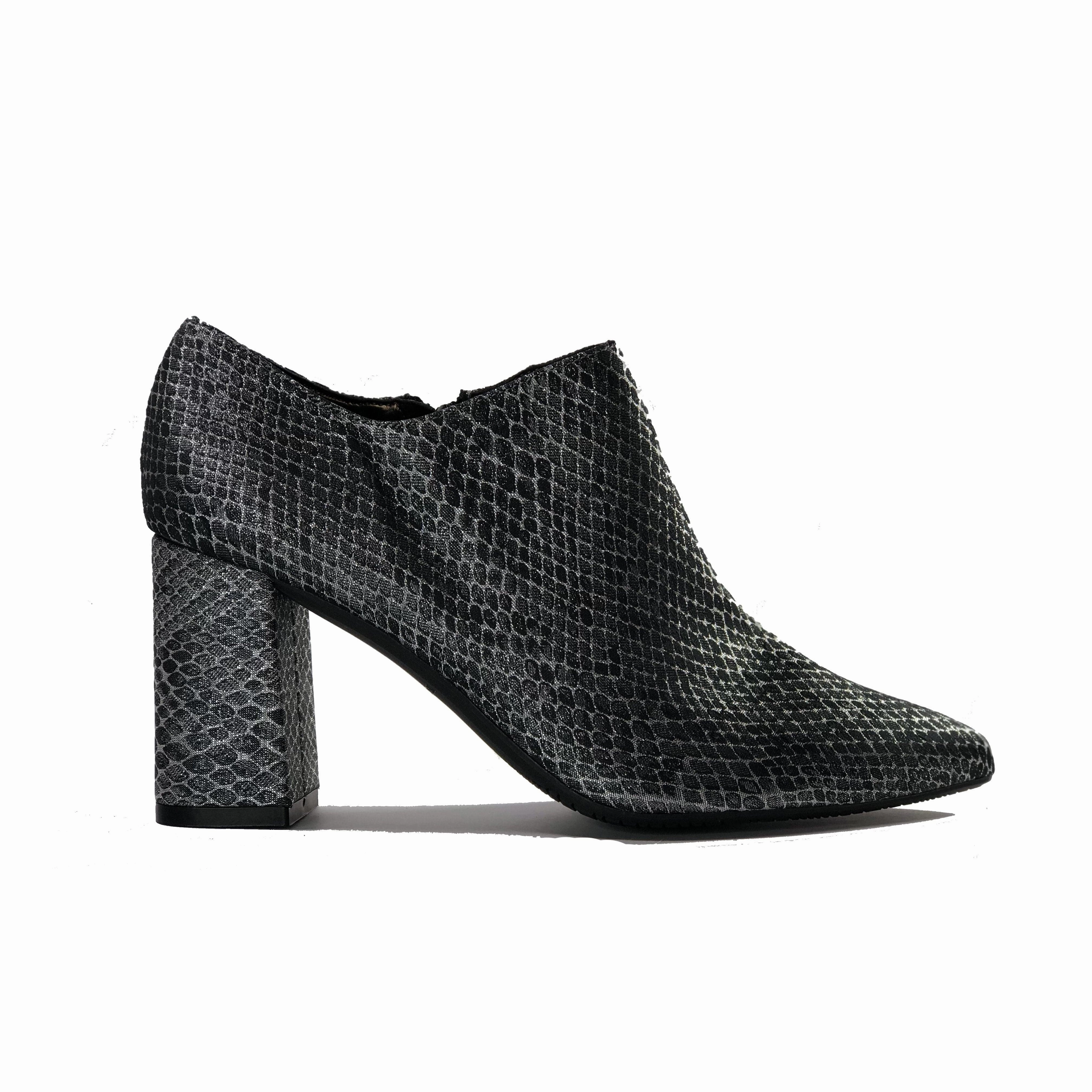 Etro Mary Jane Shoes 'Marnie' heeled bootie by Zette Shoes - charcoal snake