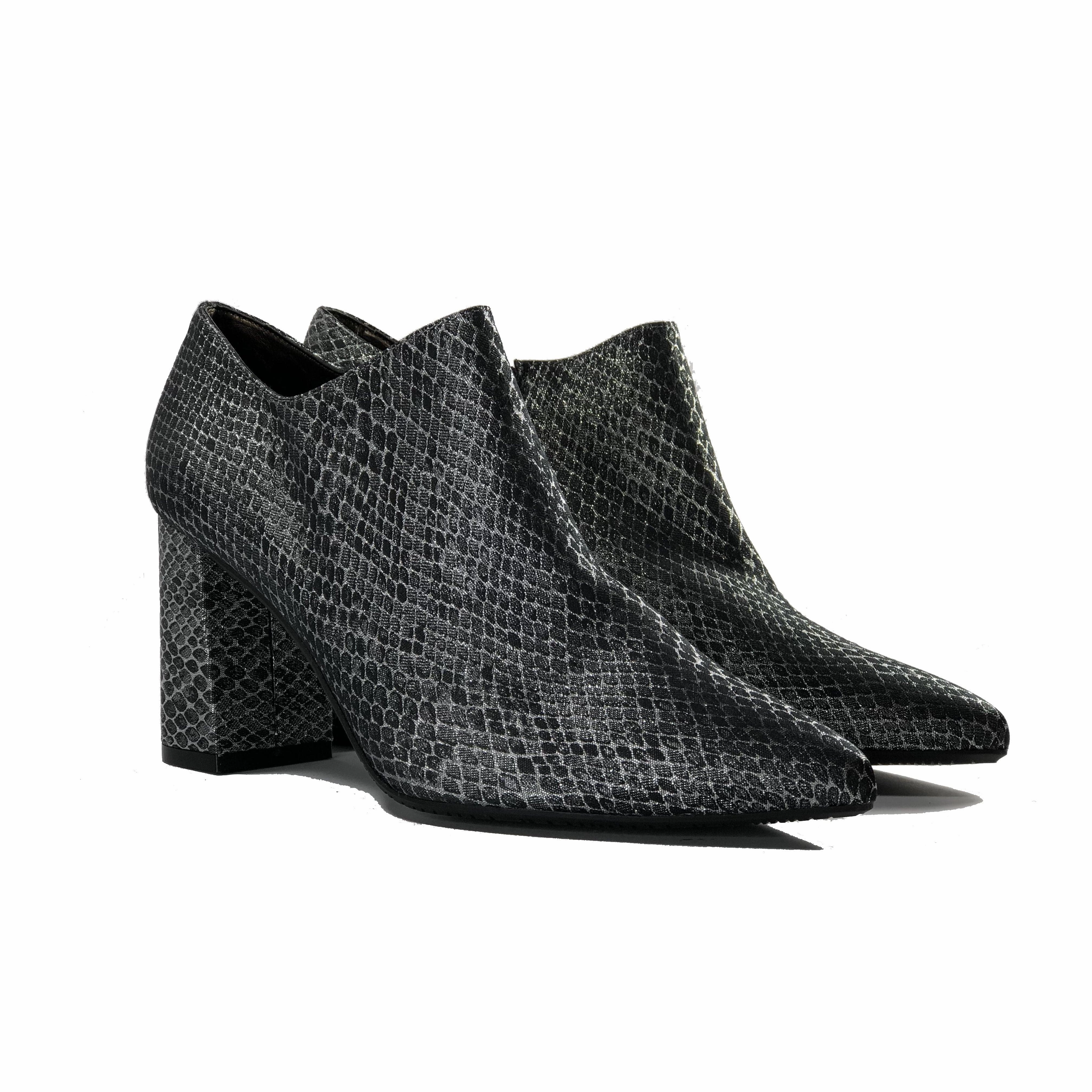 Eddie Bauer Julie Sport Mary Jane Shoes 'Marnie' heeled bootie by Zette Shoes - charcoal snake