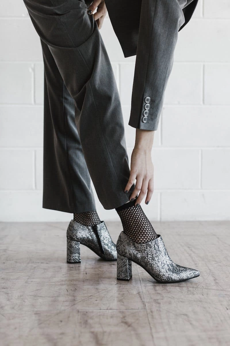 Dkny Mary Jane Shoes 'Marnie' heeled bootie by Zette Shoes - charcoal snake