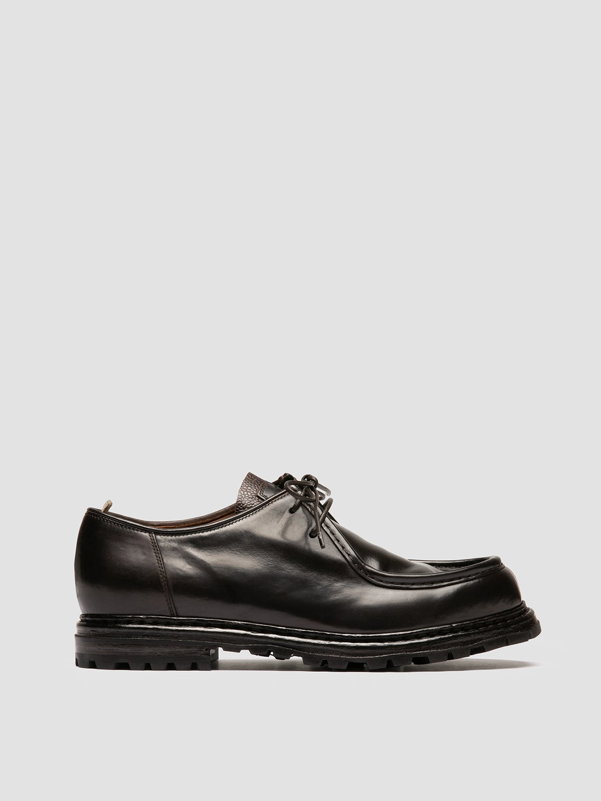 VOLCOV 009 - Brown Leather Derby Shoes Gray Lace Up Shoes